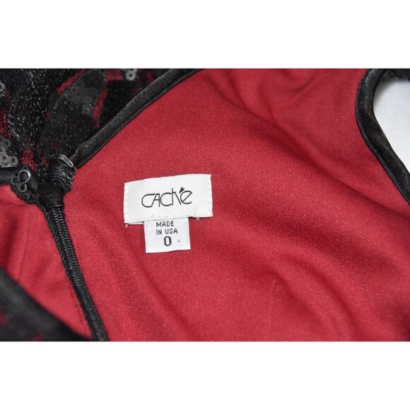 CACHE Cocktail Party Sequin Sheath Dress Size 0 - Picture 4 of 4